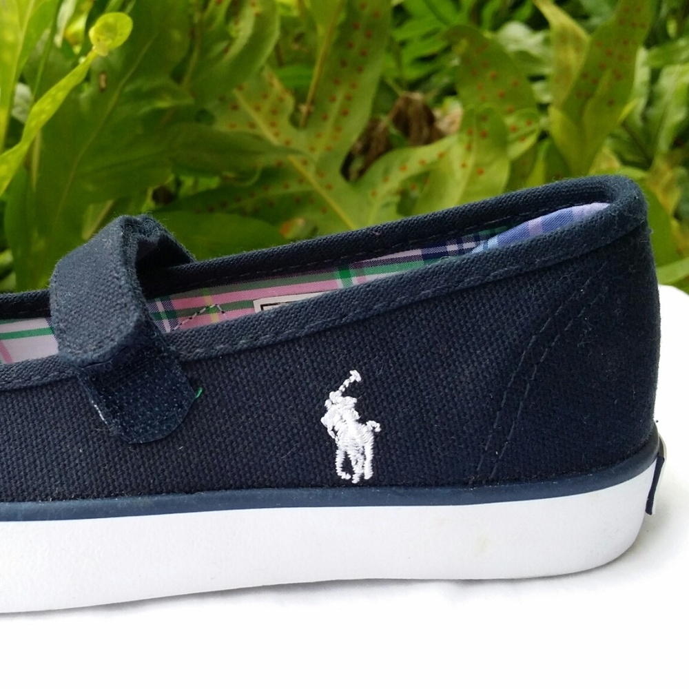 Polo Ralph Lauren Girls Blue Mary Janes Sneakers 7 - Picture 4 of 15